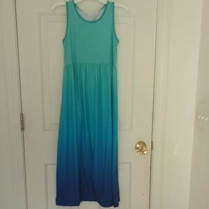 Size 10-12 Blue and Green Gradient Maxi Dress